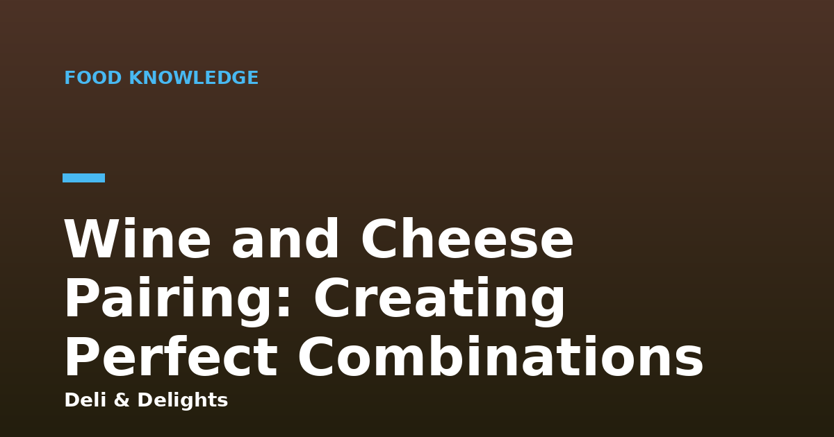 Wine and Cheese Pairing: Creating Perfect Combinations